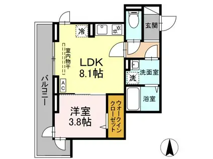 ディパイナ本町通(1LDK/3階)の間取り写真