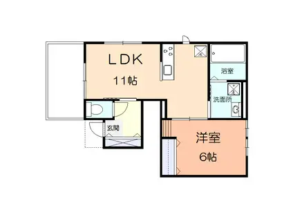 アルテミス(1LDK/1階)の間取り写真