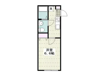 富岡西3丁目アパート(1K/1階)の間取り写真