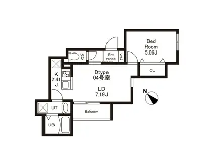 CHERIM南福岡V(1LDK/1階)の間取り写真
