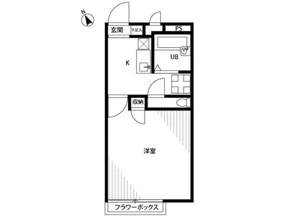 アムール鶴川(1K/2階)の間取り写真