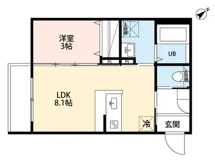 ROBOT HOME 北柏(1LDK/1階)の間取り写真