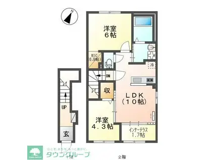 西金野井アパート工事(2LDK/2階)の間取り写真