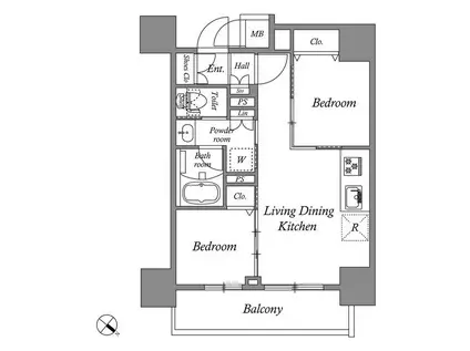 コスモグラシア板橋区役所前(2LDK/5階)の間取り写真