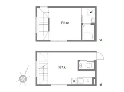 プロト西小山(1LDK/4階)の間取り写真