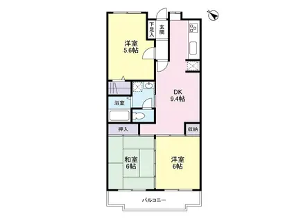 ファミール東川口(3DK/5階)の間取り写真