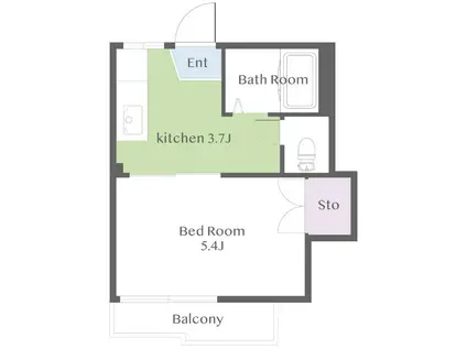 メゾン小山台(1K/1階)の間取り写真