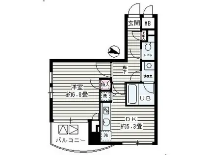 シュロスケイワイ北品川(1DK/4階)の間取り写真