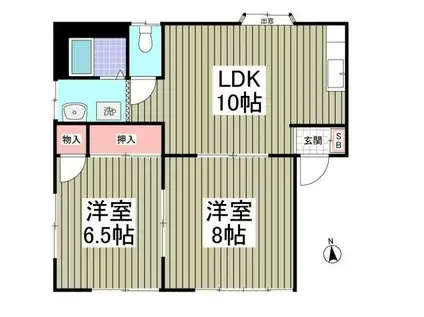 メゾンメヌエット(2LDK/1階)の間取り写真