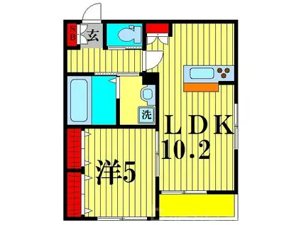 LARGO(1LDK/2階)の間取り写真