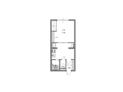 ルミナス庖丁人町(1DK/1階)の間取り写真