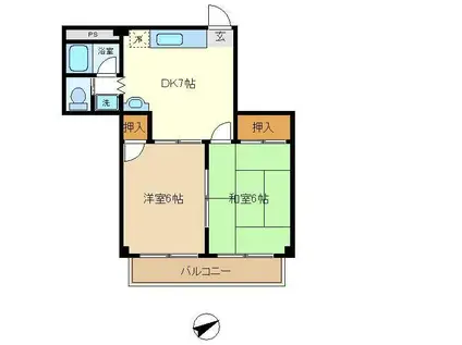 シェモア・モリタ(2DK/2階)の間取り写真