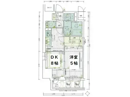 エステムコート北堀江(1DK/6階)の間取り写真