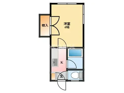 ハイアットの家(1K/2階)の間取り写真