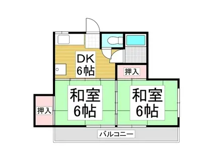 清水ビル(2DK/3階)の間取り写真