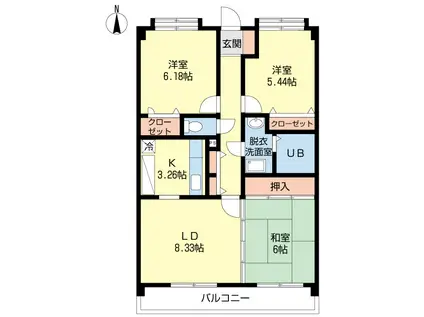 シャルマンT・O(3LDK/5階)の間取り写真