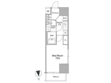 リバーレ浅草ウエスト(1K/9階)の間取り写真