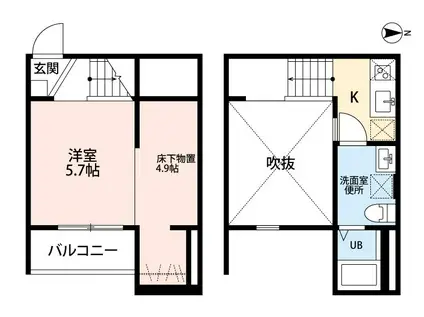 IRIS GARDEN (1K/2階)の間取り写真