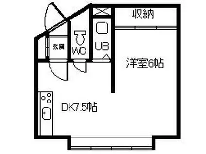 ハイツリバプール(1DK/2階)の間取り写真