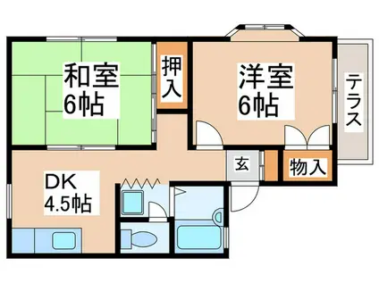 メゾンクレール(2DK/1階)の間取り写真