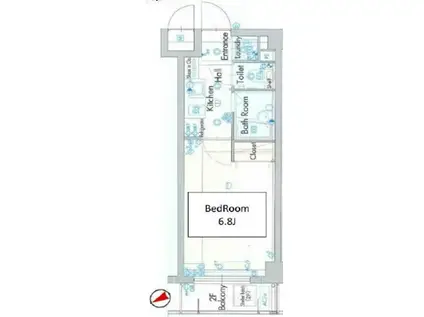 グラントゥルース中野江原町(1K/1階)の間取り写真