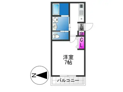 INOVE吉松ウエスト(1K/2階)の間取り写真