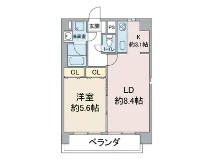 アサヒホフマン(1LDK/1階)の間取り写真