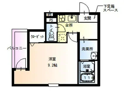フジパレス河内花園III番館(1K/2階)の間取り写真