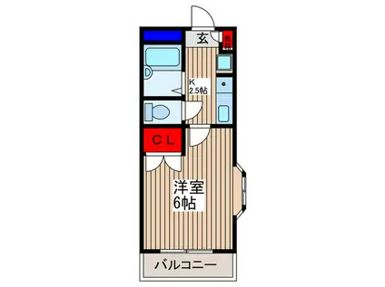 メゾンドブランシュ(1K/1階)の間取り写真