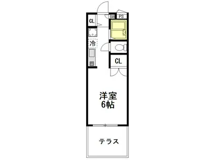 メゾンTK(1K/1階)の間取り写真