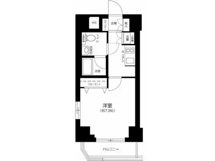 プレール・ドゥーク新御徒町(1K/3階)の間取り写真