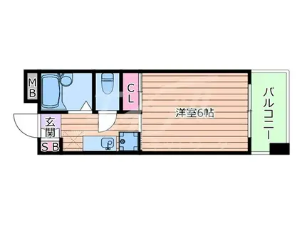 カルムイン江坂III(ワンルーム/3階)の間取り写真