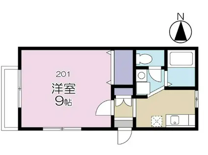 セレ桜丘(1K/2階)の間取り写真