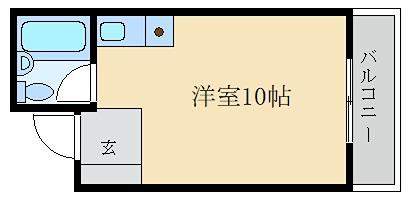 牧野ビル(ワンルーム/3階)の間取り写真