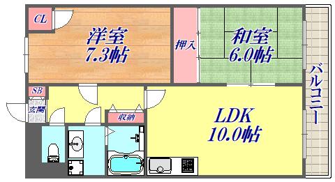 アークヒルズWAKO(2LDK/2階)の間取り写真