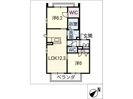 SHAMAISON VENT(2LDK/2階)の間取り写真