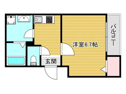 グリーンハイツ(1K/3階)の間取り写真