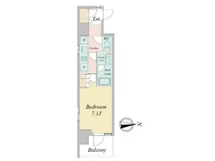 ドゥーエ三ノ輪II(1K/6階)の間取り写真