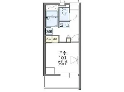 レオパレスゴールドヒルズ(1K/3階)の間取り写真