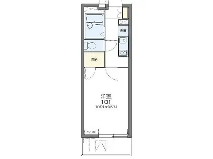 レオパレスブランシェ(1K/2階)の間取り写真