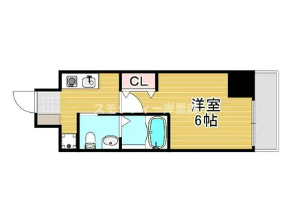 グランパシフィック花園北(1K/4階)の間取り写真