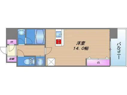 VERTEX(ワンルーム/2階)の間取り写真