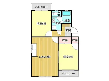 ユートピア四季(2LDK/2階)の間取り写真