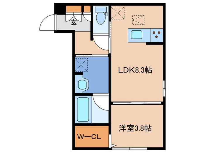 D-ROOM松香台(1LDK/1階)の間取り写真