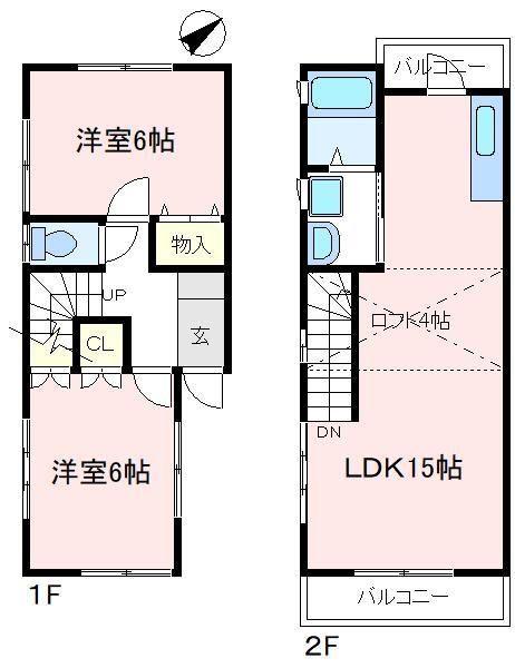 クラヴェールウエスト(2LDK/1階)の間取り写真