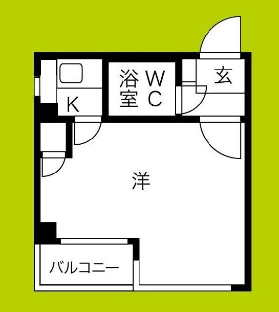 アパートメント新深江(1K/5階)の間取り写真