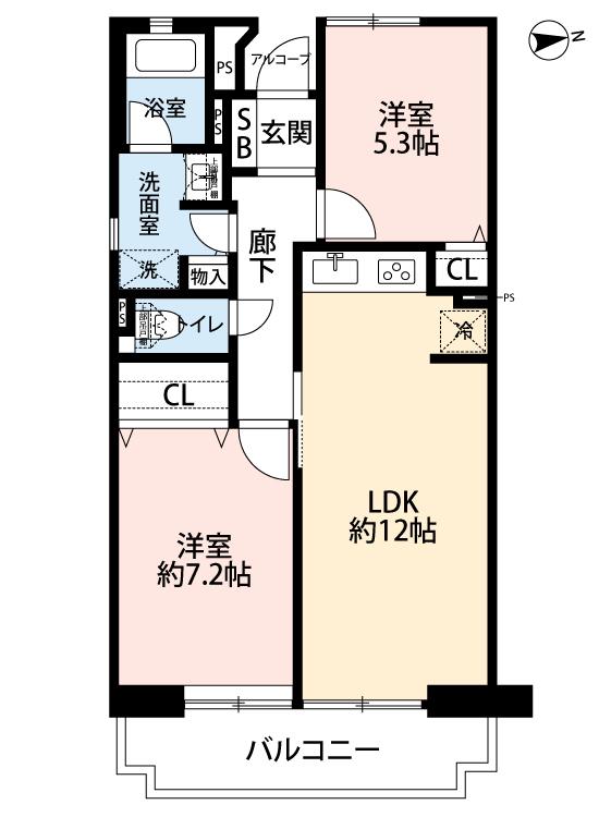 パルシティ徳丸(2LDK/3階)の間取り写真
