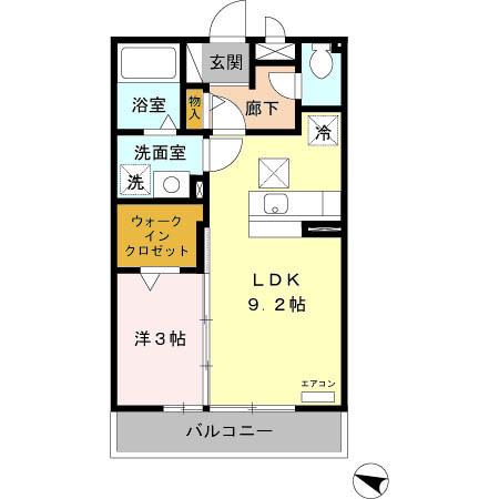 サンアネックスふじみ野(1LDK/1階)の間取り写真