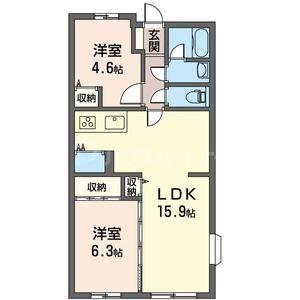 ベルメゾン北葛西(2LDK/4階)の間取り写真