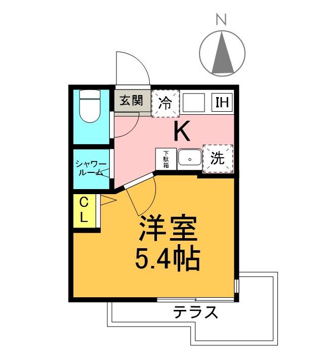 VILLA AZURE(1K/1階)の間取り写真